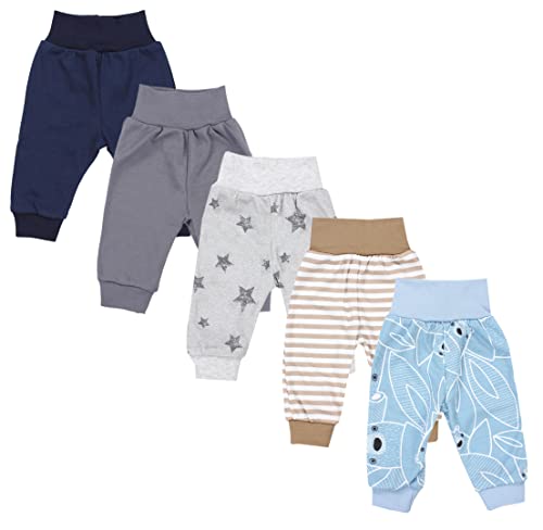 TupTam Unisex Baby Pumphose 5er Pack aus Oeko-Tex zertifizierten Materialien Langhose Unisex, Farbe: Junge 7, Größe: 104 von TupTam