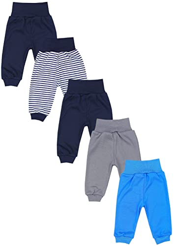 TupTam Unisex Baby Pumphose 5er Pack aus Oeko-Tex zertifizierten Materialien Langhose Unisex, Farbe: Junge 9, Größe: 62 von TupTam