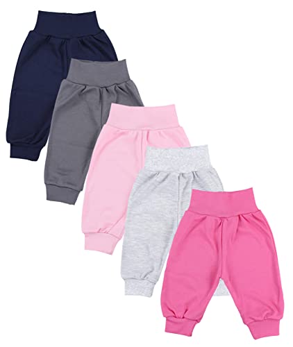 TupTam Unisex Baby Pumphose 5er Pack aus Oeko-Tex zertifizierten Materialien Langhose Unisex, Farbe: Mädchen 5, Größe: 104 von TupTam