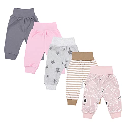 TupTam Unisex Baby Pumphose 5er Pack aus Oeko-Tex zertifizierten Materialien Langhose Unisex, Farbe: Mädchen 7, Größe: 68 von TupTam