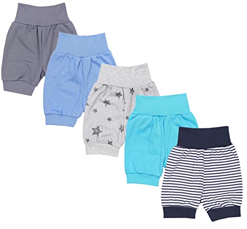 TupTam Unisex Baby Pumphose Sommershorts Baumwolle 5er Pack, Farbe: Junge 3, Größe: 74/80 von TupTam