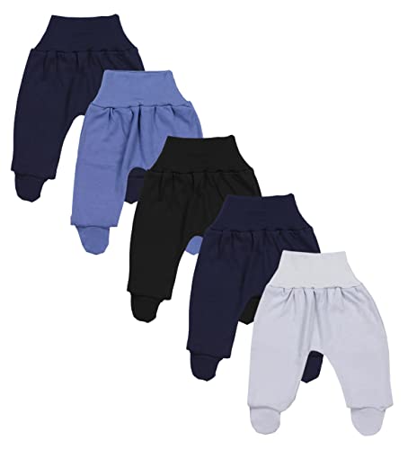 TupTam Jungen Mädchen Strampelhose mit Fuß Baby Hose Pumphose 5er Pack, Farbe: Junge, Größe: 62 von TupTam