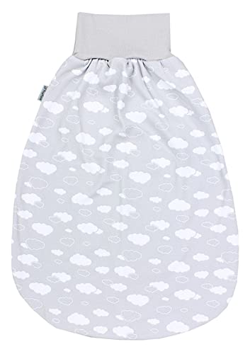 TupTam Baby Strampelsack mit breitem Bund – Unwattierter Schlafsack Baby aus Baumwolle für Frühling & Sommer, Farbe: Wolken Grau, Größe: 6-12 Monate von TupTam