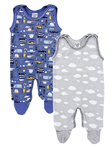 TupTam Unisex Baby Strampler Gemustert 2er Set, Farbe: Farbenmix 9, Größe: 56 von TupTam