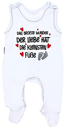 TupTam Unisex Baby Strampler mit Spruch I love Mum and Dad, Farbe: Das größte Wunder der Liebe/Weiß, Größe: 50 von TupTam