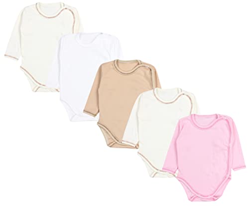 TupTam Wickelbody Langarm Baby Body – Unisex Body Baby im 5er Set aus Baumwolle, Farbe: Mädchen 2, Größe: 68 von TupTam