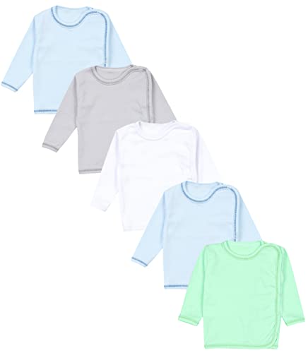 TupTam Unisex Baby Wickelshirt Langarm 5er Pack, Farbe: Junge, Größe: 56 von TupTam