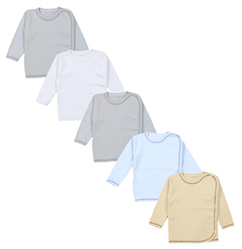 TupTam Unisex Baby Wickelshirt Langarm 5er Pack, Farbe: Junge 2, Größe: 56 von TupTam