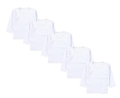 TupTam Unisex Baby Wickelshirt Langarm 5er Pack, Farbe: Weiß, Größe: 50 von TupTam