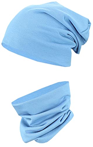 TupTam Unisex Kinder Beanie Mütze Schlauchschal Set, Farbe: Jeans, Größe: 50-52 von TupTam