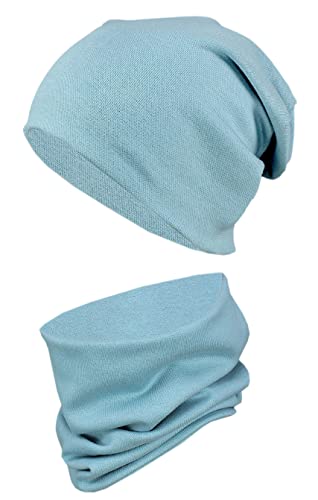 TupTam Mütze und Schal Kinder Set – Weiches Schal Mütze Set Kinder für Herbst und Winter, Farbe: Alt Mint, Größe: 52-56 von TupTam