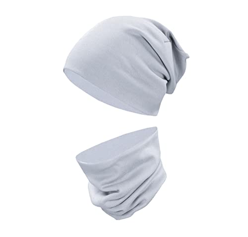 TupTam Mütze und Schal Kinder Set – Weiches Schal Mütze Set Kinder für Herbst und Winter, Farbe: Hellgrau, Größe: 52-56 von TupTam