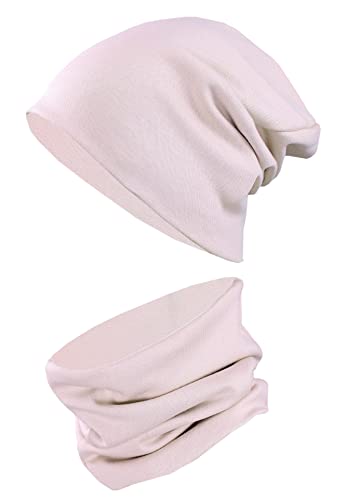 TupTam Mütze und Schal Kinder Set – Weiches Schal Mütze Set Kinder für Herbst und Winter, Farbe: Puderrosa, Größe: 44-52 von TupTam