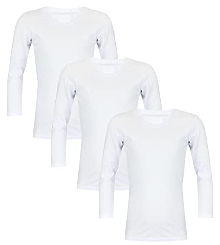 TupTam Kinder Unisex Unterhemd Langarm 3er Pack, Farbe: Weiß, Größe: 158 von TupTam