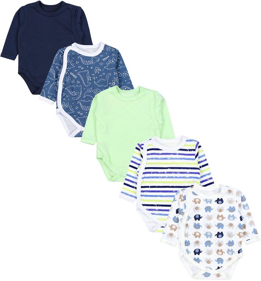 TupTam Wickelbody TupTam Baby Unisex Langarm Wickelbody Print / Uni 5er Pack von TupTam