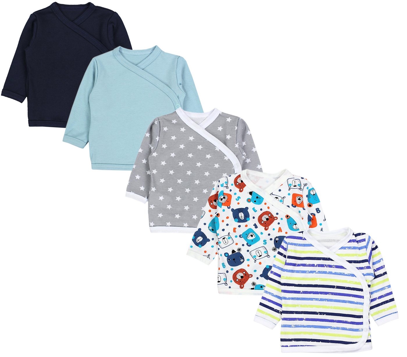 TupTam Wickelshirt Unisex Baby Langarm 5er Set aus OEKO-TEX zertifizierten Stoffen (5-tlg) von TupTam