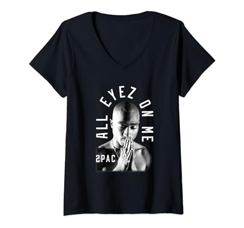 Tupac Me Against The World T-Shirt mit V-Ausschnitt von Tupac Shakur