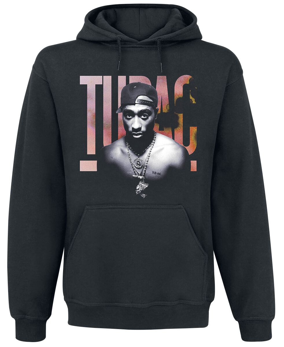 Tupac Shakur Kapuzenpullover - Pink Logo - S bis 3XL - für Männer - Größe L - schwarz  - Lizenziertes Merchandise! von Tupac Shakur