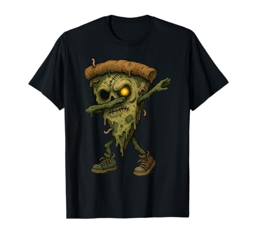 Tupfen Zombie Pizza Slice Fun Halloween Kostüm Jungen Kinder T-Shirt von Tupfen Sie Zombie -Pizza -Cartoon für