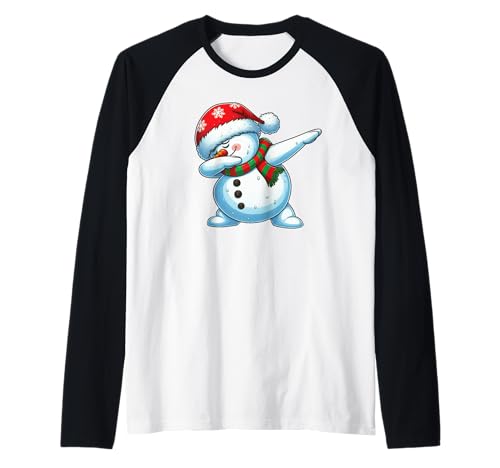 Tupfender Schneemann Weihnachten Jungen Männer Lustiger Hut Raglan von Tupfender Schneemann Weihnachten Co.