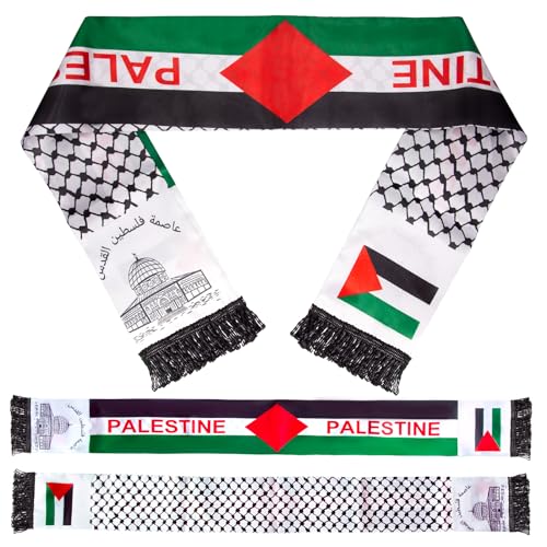 Tupumo Palästina Flagge Schal Palestinian Scarf Keffiyeh Palestinian Neck Scarf Double Side Palestine Scarf Shawl for Men Women Holiday Gifts von Tupumo