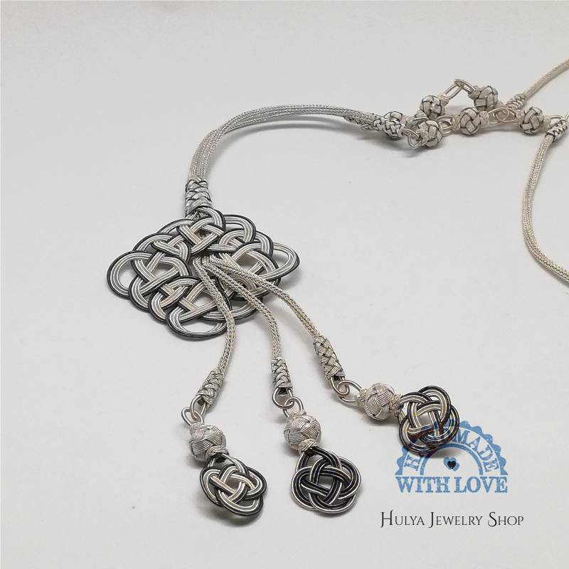 Handgemachte 1000 Karat Reine Silber Filigrane Kunst Frau Kette, Gewickeltes Silber, Anhänger, Schmuck, Kazazie, Trabzon von TurQayGiftStore