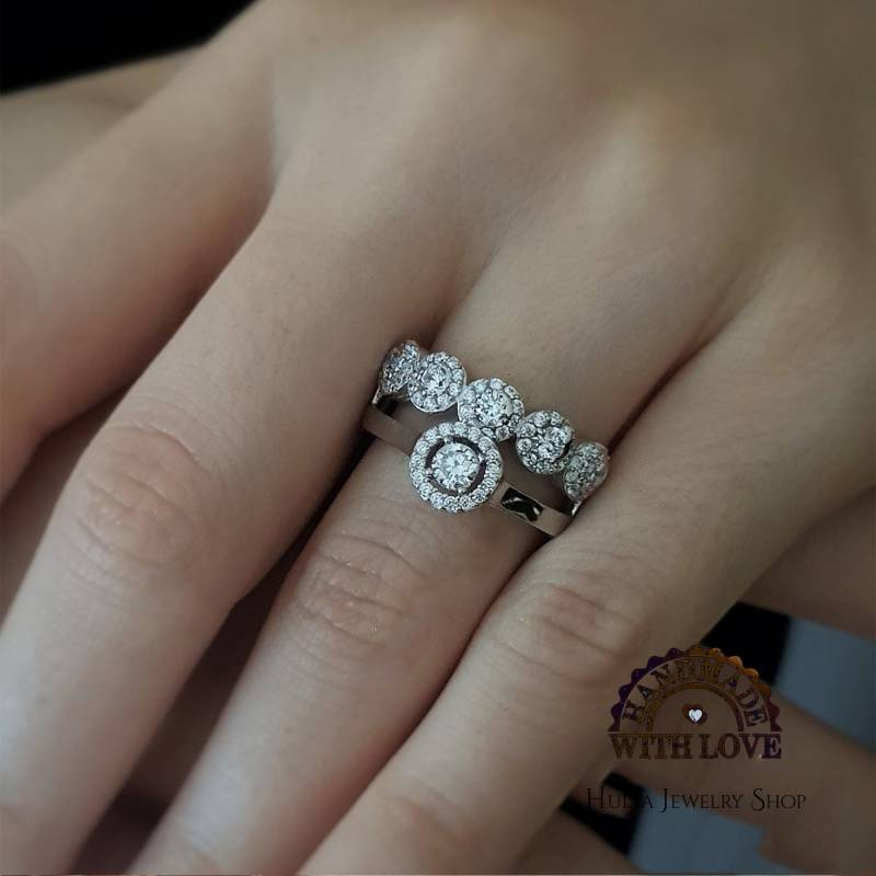 Ravishing Swarovski Zertifikat 5+1 Stone 925K Sterling Silber Solitär Hochzeit Braut Diamant Design Schmuck Frau Ring von TurQayGiftStore