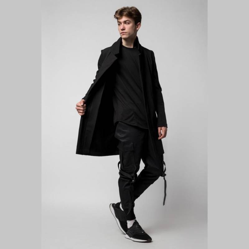 Ausgestatteter Softshell-Mantel Für Herren Mit Reißverschluss - Vielseitige Schwarze Jacke, Herrenanzug Steampunk-Mantel, Trenchcoat von TurStreetwear