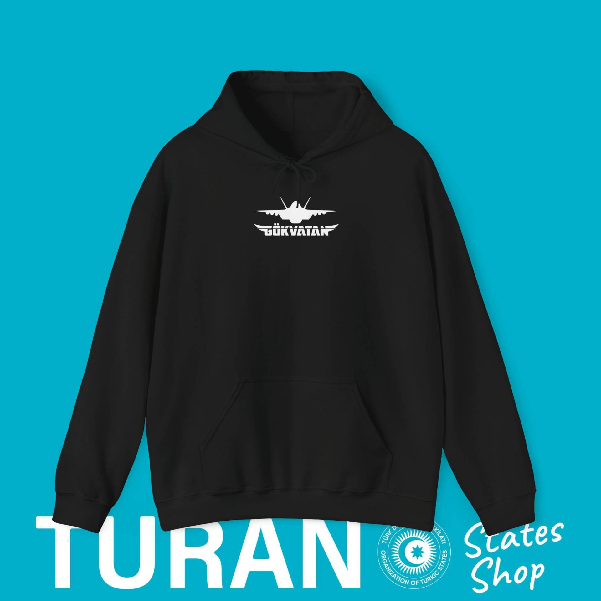 Gökvatan Hoodie, Kaan Kapüsonlu Svetsört, Hooded Sweatshirt, Turan Devletleri Gökvatan, Turkic States Fighter Jet Hoodie Gökvatan Hoodie, Kaan Kapüsonlu Svetsört, Hooded Sweatshirt, Turan Devletleri Gökvatan, Turkic States Fighter Jet Hoodie von TuranStatesShop