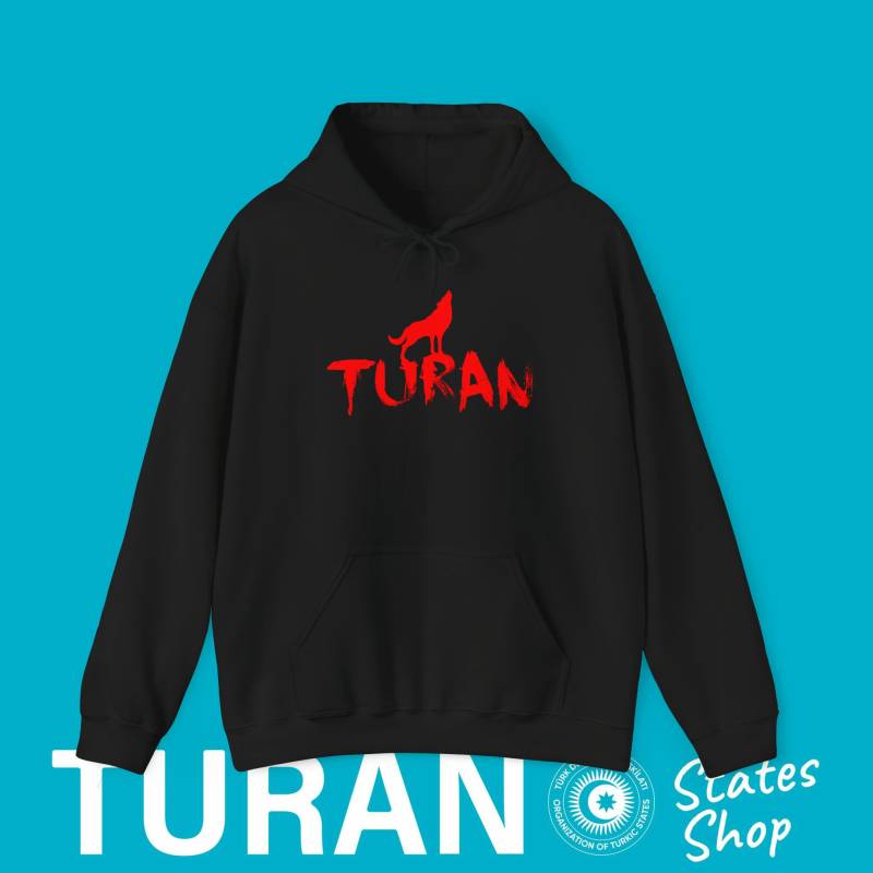 Turan Wolf Design Hoodie, Kurt Kapüsonlu Svetsört, Devletleri, Turkic States Outfit, Bozkurt Fashion von TuranStatesShop