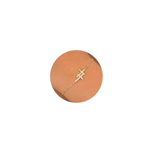 Turandoss Kreuz Armbänder für Damen Mädchen – Zierliches 14K Verstellbares Armband Personalisierter Christlicher Schmuck Geschenke für Damen Mädchen Turandoss Kreuz Armbänder für Damen Mädchen – Zierliches 14K Verstellbares Armband Personalisierter Christlicher Schmuck Geschenke für Damen Mädchen von Turandoss