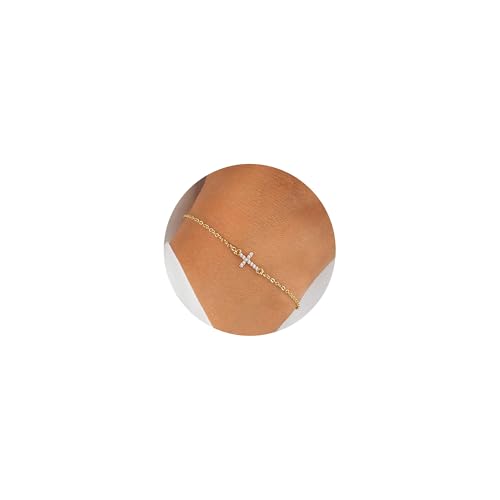 Turandoss Gold Kreuz Armbänder für Damen Mädchen – Zierliches 14K Verstellbares Armband Personalisierter Christlicher Schmuck Geschenke für Damen Mädchen Turandoss Gold Kreuz Armbänder für Damen Mädchen – Zierliches 14K Verstellbares Armband Personalisierter Christlicher Schmuck Geschenke für Damen Mädchen von Turandoss