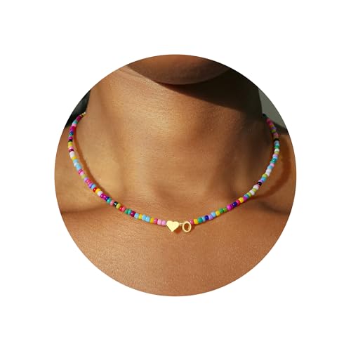 Turandoss Kette mit Buchstaben Perlenkette Damen Mädchen - Bunte Perlen Buchstaben Kette O, Mädchen Geschenke 5 6 7 8 9 10 11 Jahre Geschenke Personalisierte für Frauen Freundin Damen von Turandoss