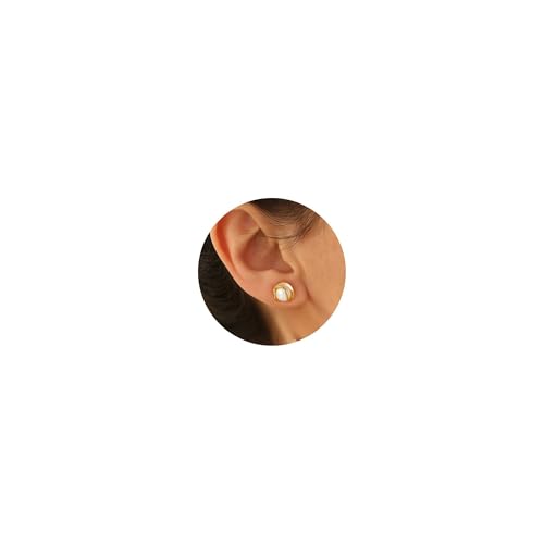 Turandoss Perlen Ohrstecker Gold Damen, 14k Vergoldet Hypoallergenes Perlenohrringe Hängend Ohrhänger Ohrstecker Stecker Ohrringe mit Perle Goldene Hochzeit Geschenke von Turandoss