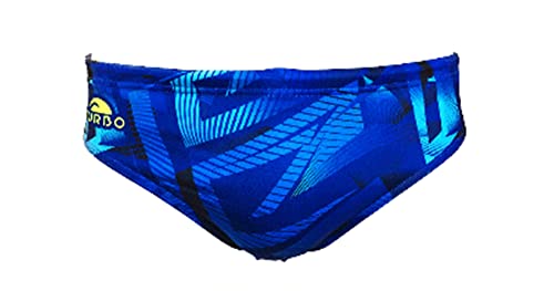 Turbo Badeanzug Slip Swimsuit Waterpolo Spiral Wettkampfsport und Triathlon-Muster mit bequemer Passform, Royal, 56 von Turbo Power