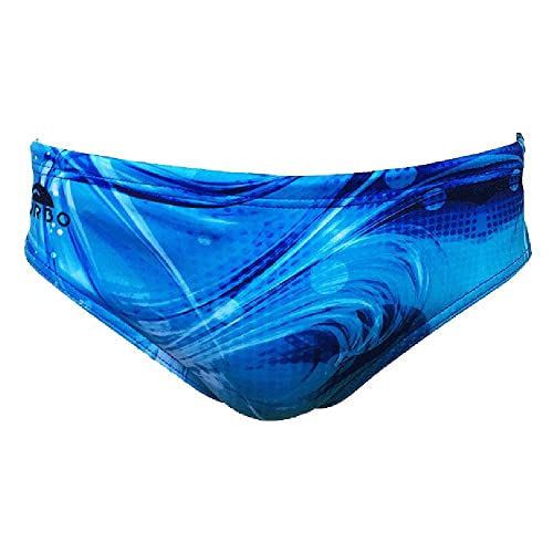 Turbo Badeanzug Slip Swimsuit Waterpolo Deep Sea Wettkampfsport und Triathlon-Muster mit bequemer Passform, Royal, 48 von TurboTronic By Z-LINE
