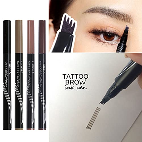 Turelifes Tattoo Augenbrauenstift mit 4Tips Langanhaltendes wasserdichtes Brow Gel für Augen Make-up (BLOND) von GL-Turelifes