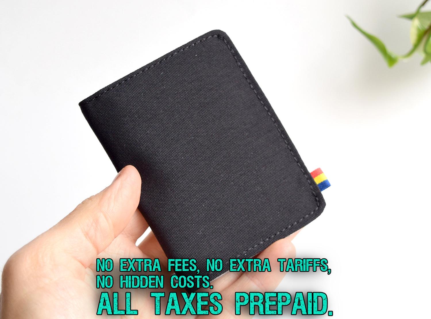 Kartenetui Aus Schwarzem Cordura. Minimalistisch, Vegan, Klein, Dreifaltig von TurificHandmade