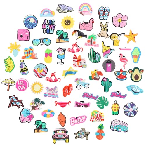 64PCS Charms für Crocs Anstecker Kinder Stecker Sticker Set Zubehör Croc Schuh Schuhanstecker Schmuck Anhänger Accessoires Damen Schuhschmuck Jungs Shoes Deko Clog Clips Pin Abnehmbares Wasserdichte von Turiueba