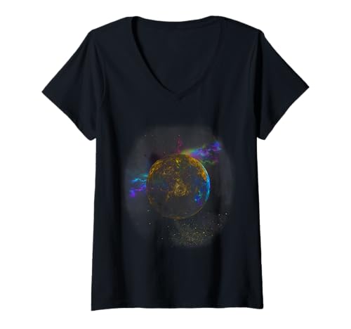 Damen Abstrakte Formen – Fraktalraum T-Shirt mit V-Ausschnitt von Turiya - Fractals