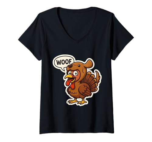 Damen Truthahn Verkleidet als Hundekostüm, lustiger Thanksgiving-Besitzer T-Shirt mit V-Ausschnitt Damen Truthahn Verkleidet als Hundekostüm, lustiger Thanksgiving-Besitzer T-Shirt mit V-Ausschnitt von Turkey Dressed As Dog Funny Thanksgiving Products