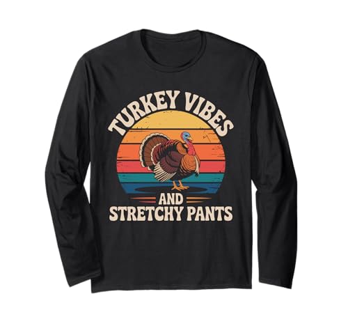 Türkei Vibes und dehnbare Hose Retro Truthahn Herren Türkei Langarmshirt Türkei Vibes und dehnbare Hose Retro Truthahn Herren Türkei Langarmshirt von Turkey Hunting Hunt Turkey Bird Hunting Season