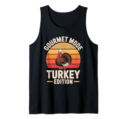 Gourmet Modus Truthahn Edition Retro Jagdsaison Herren Türkei Tank Top Gourmet Modus Truthahn Edition Retro Jagdsaison Herren Türkei Tank Top von Turkey Hunting Turkeys Thanksgiving Turkey Bird