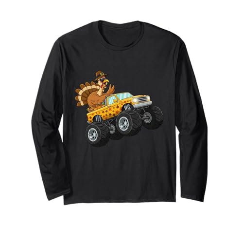 Lustiges Erntedankfest Truthahn Reiten Monster Truck Jungen Kinder Langarmshirt Lustiges Erntedankfest Truthahn Reiten Monster Truck Jungen Kinder Langarmshirt von Turkey Monster Truck Thanksgiving Day Clothings Mj