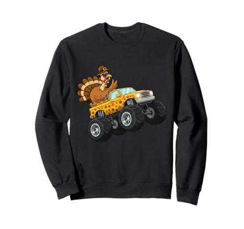 Lustiges Erntedankfest Truthahn Reiten Monster Truck Jungen Kinder Sweatshirt Lustiges Erntedankfest Truthahn Reiten Monster Truck Jungen Kinder Sweatshirt von Turkey Monster Truck Thanksgiving Day Clothings Mj