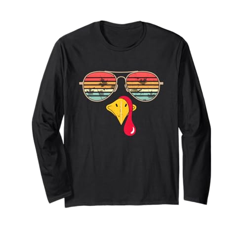 Cooles Truthahn-Gesicht mit Sonnenbrille, lustiges Erntedankfest für Jungen Langarmshirt Cooles Truthahn-Gesicht mit Sonnenbrille, lustiges Erntedankfest für Jungen Langarmshirt von Turkey Sunglasses Vintage Thanksgiving