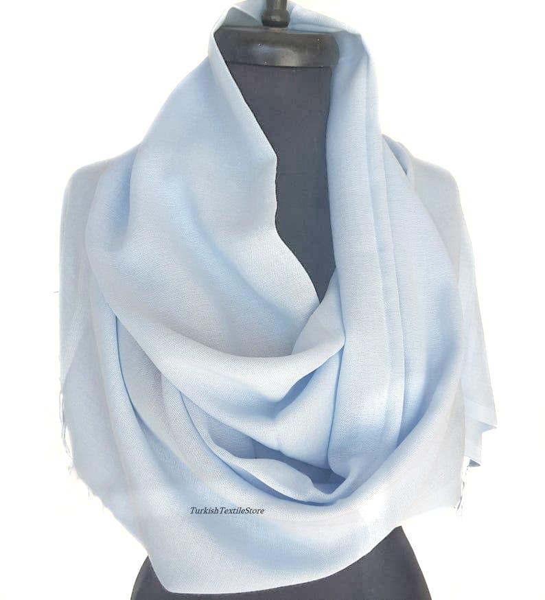 Pastell Blau Hochzeit Pashmina Schal Hellblau Brautjungfer Geschenk Wrap Oversize Blau von TurkishTextileStore