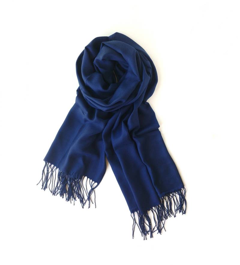 Sapphire Blauer Pashmina Schal Dunkelblauer Marineblau Wickeltuch Marineblauer Brautjungfer Geschenk Hochzeit von TurkishTextileStore