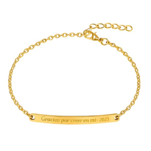 Turmalina by martina Personalisierbares Armband aus Edelstahl – Gravur mit personalisierbarem Text | verstellbares Geschenk für Lehrer, Freunde oder Paare von Turmalina by martina