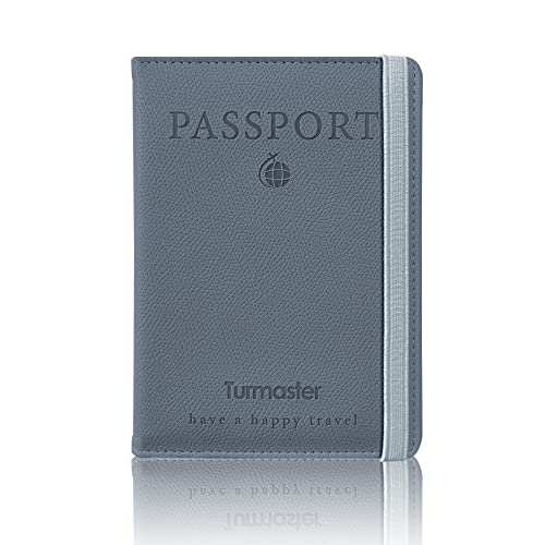Turmaster PU-Leder Reisepass Brieftasche，Schutz vor Impfungen,Reisepass Umschlag mit RFID Block,Passport Holder für Männer und Frauen,Reisezubehör für Reisedokumente, 17 * 12.4 * 1.3 cm(Blau von Turmaster